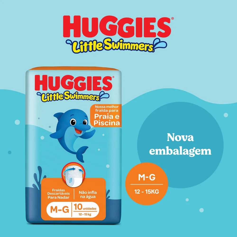 Fralda Huggies Little Swimmers M/G 10 Un