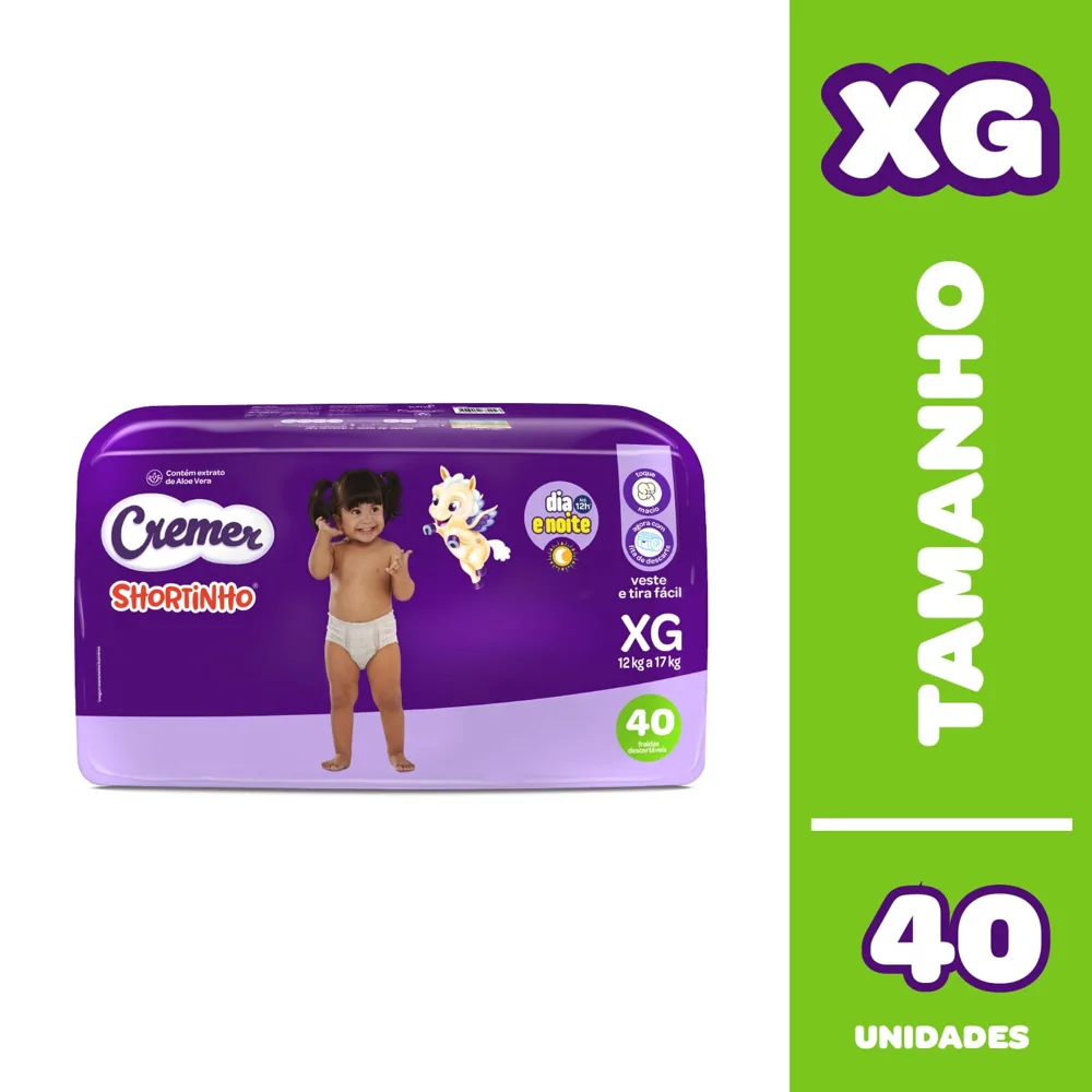 Fralda Cremer Shortinho Xg 40 Unidades