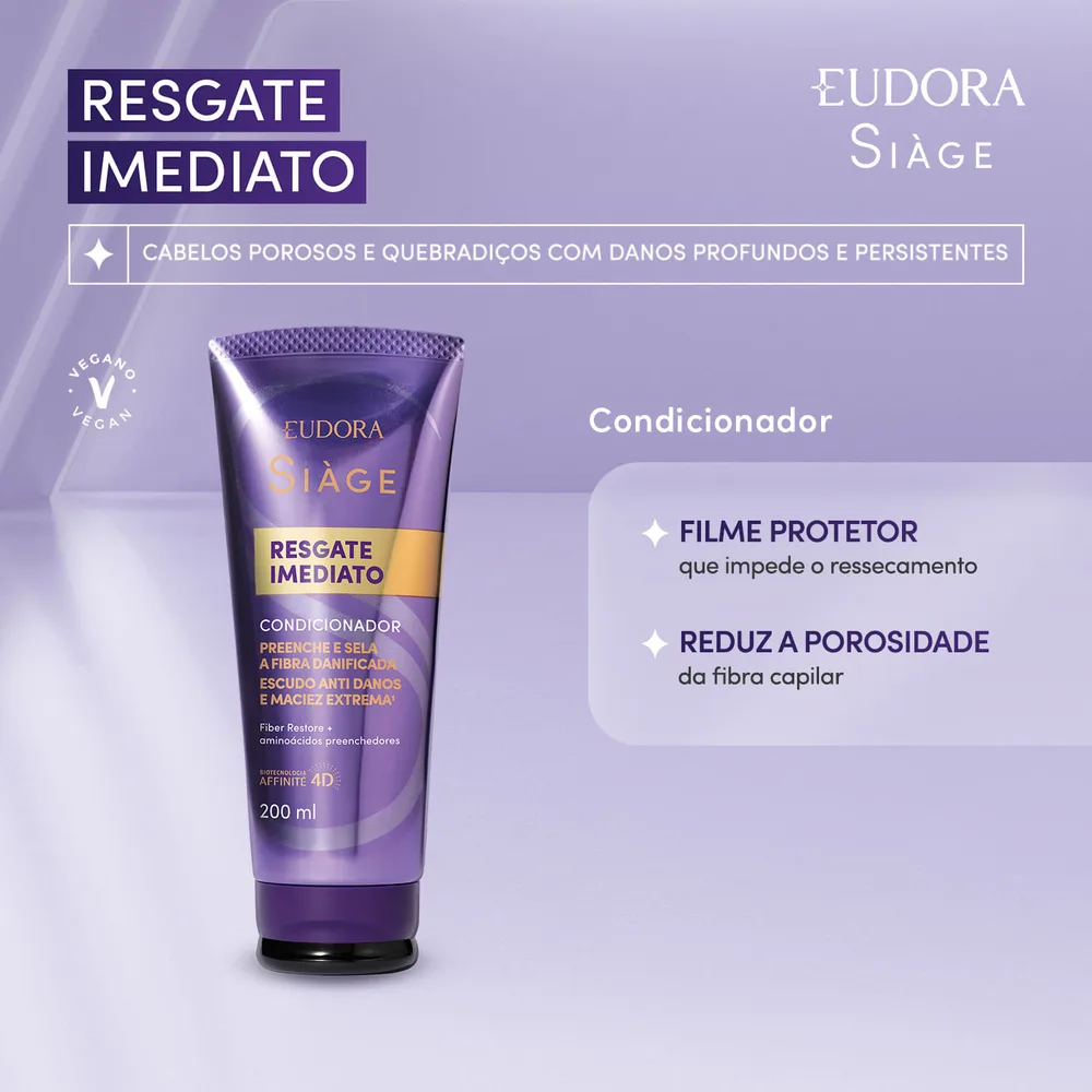 Condicionador Eudora Siàge Resgate Imediato 200ml