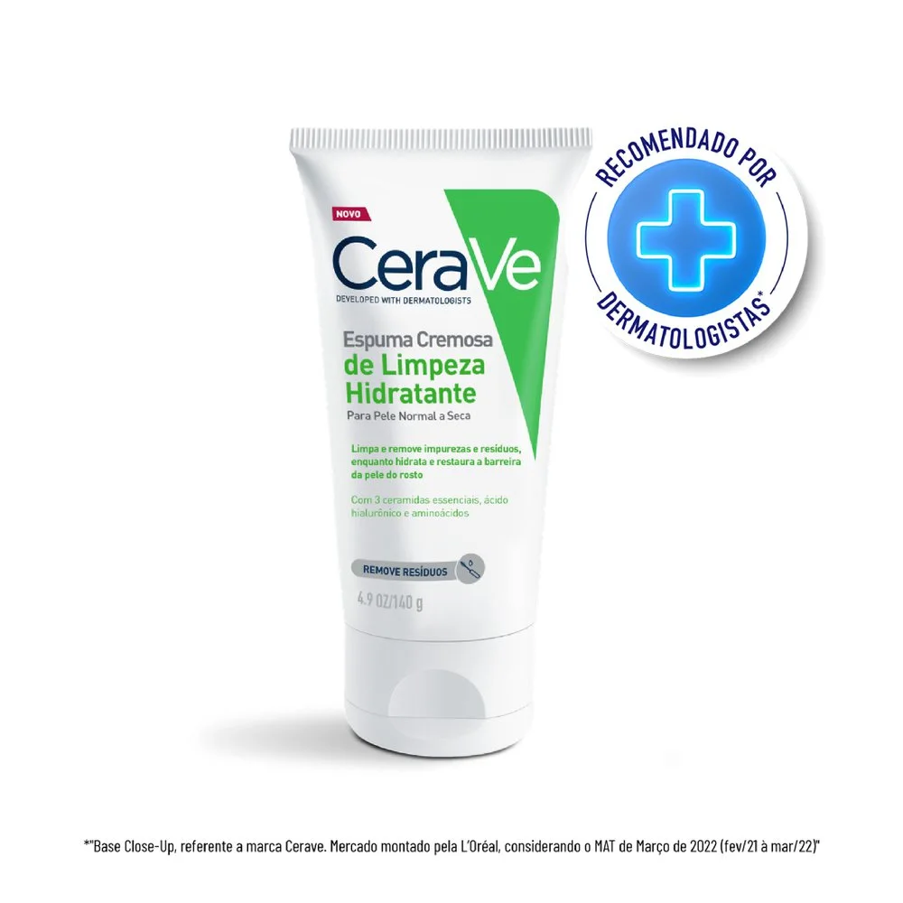Espuma de Limpeza Facial CeraVe Hidratante Pele Normal a Seca 140g