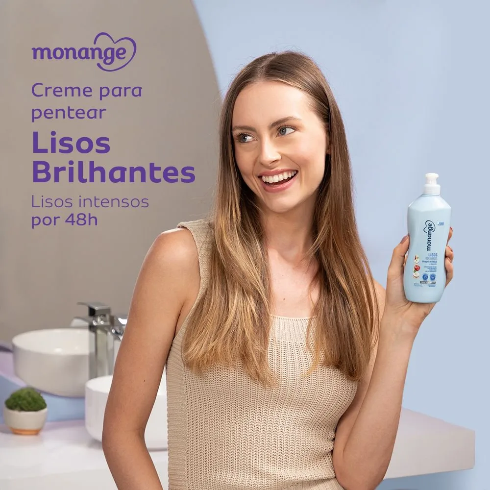 Creme para Pentear Monange Lisos Brilhantes 300ml