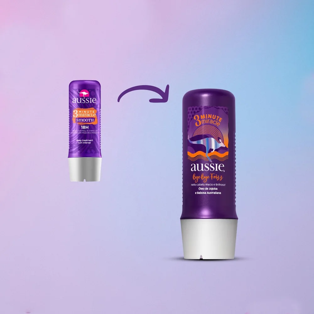 Creme de Tratamento Capilar Aussie 3 Minute Miracle Bye Bye Frizz  Maciez e Brilho 236ml