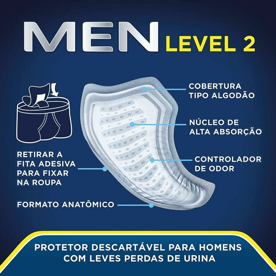Absorvente Para Incontinência Urinária Tena Men Médio - 10 Unidades