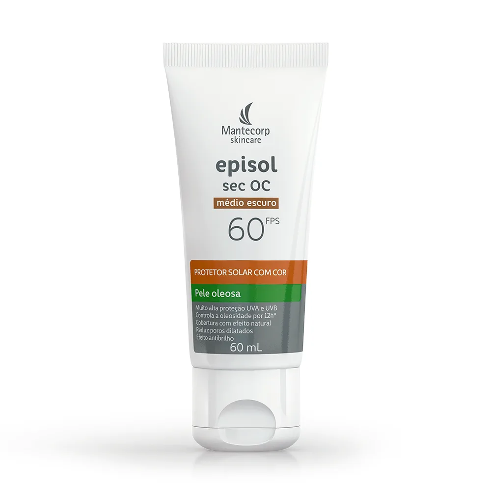 Protetor Solar Facial Episol Sec OC FPS60 Médio Escuro 60g