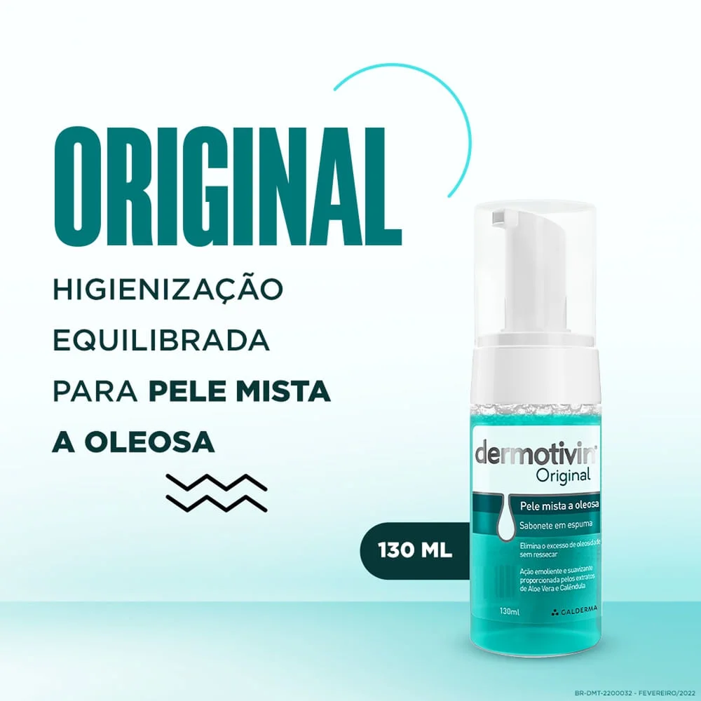 Sabonete em Espuma Facial Dermotivin Original 130ml