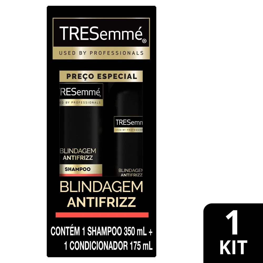 Kit Shampoo TRESemmé Blindagem Antifrizz 350ml 1 Unidade + Condicionador TRESemmé Blindagem Antifrizz 175ml 1 Unidade