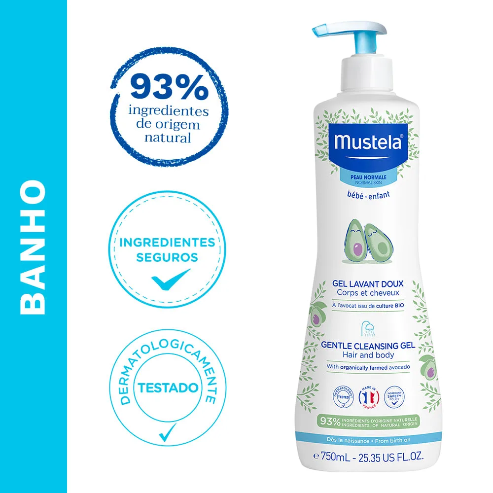 Gel Lavante Mustela Bebê Suave com Abacate Orgânico 750ml