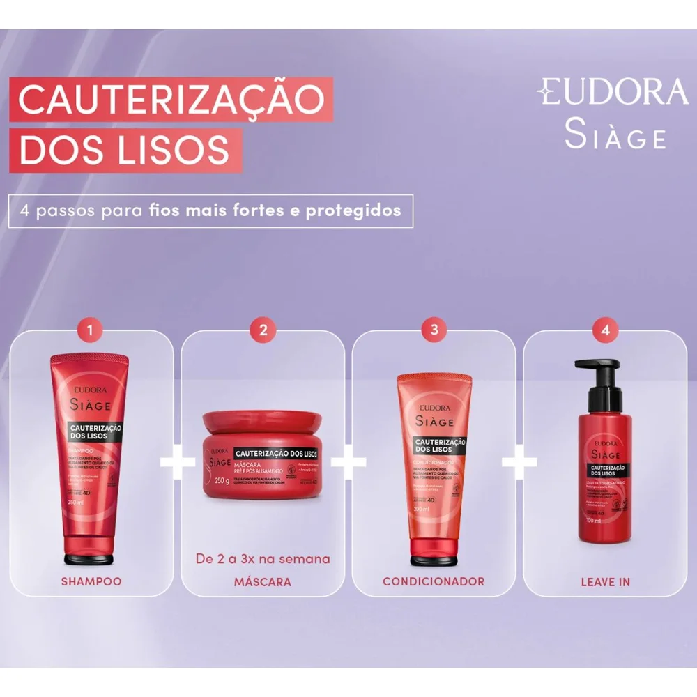 Condicionador Eudora Siàge Cauterização dos Lisos 200ml