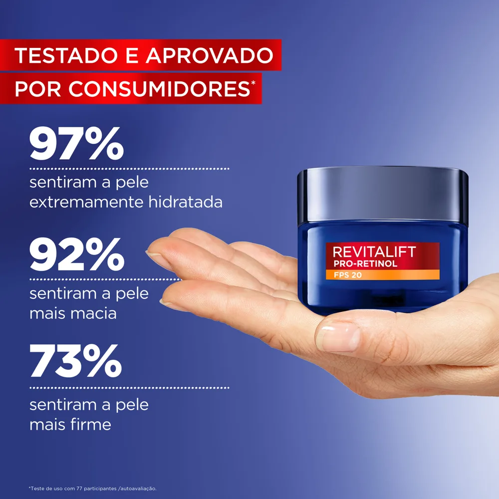 Creme Facial L'Oréal Paris Revitalift Antirrugas com Pro Retinol FPS 20 49g