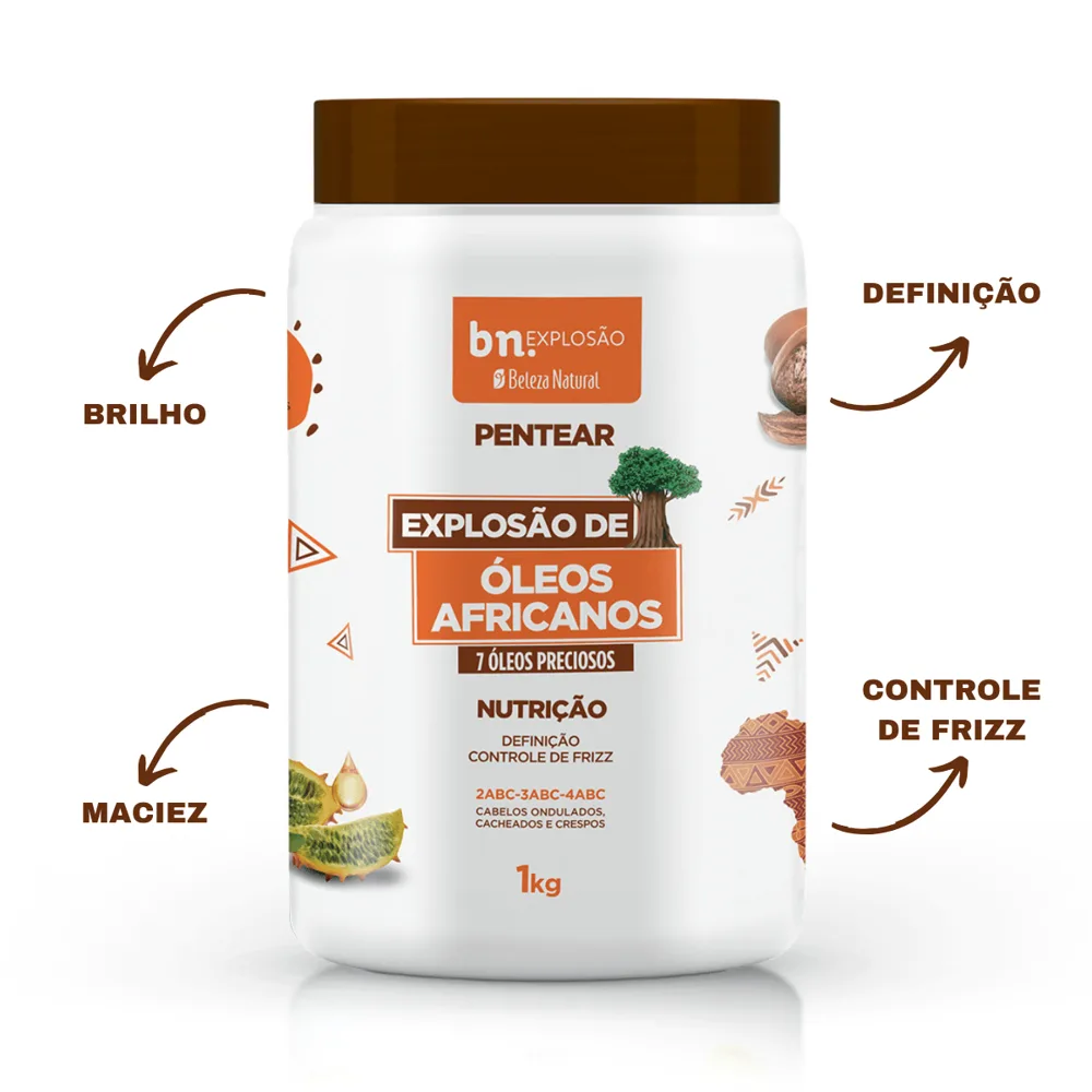 Creme de Pentear Beleza Natural Explosão de Óleos Africanos 1Kg