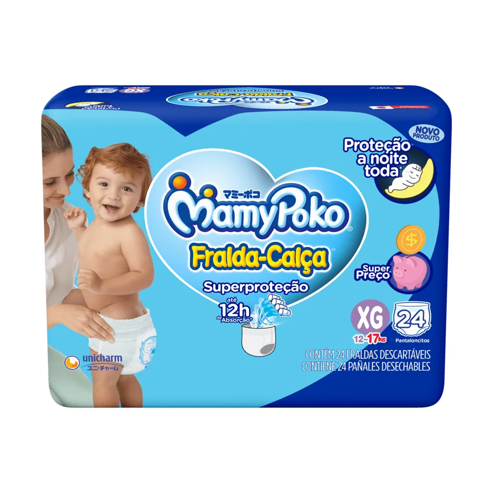 Fralda-Calça MamyPoko Superproteção XG 24 Unidades