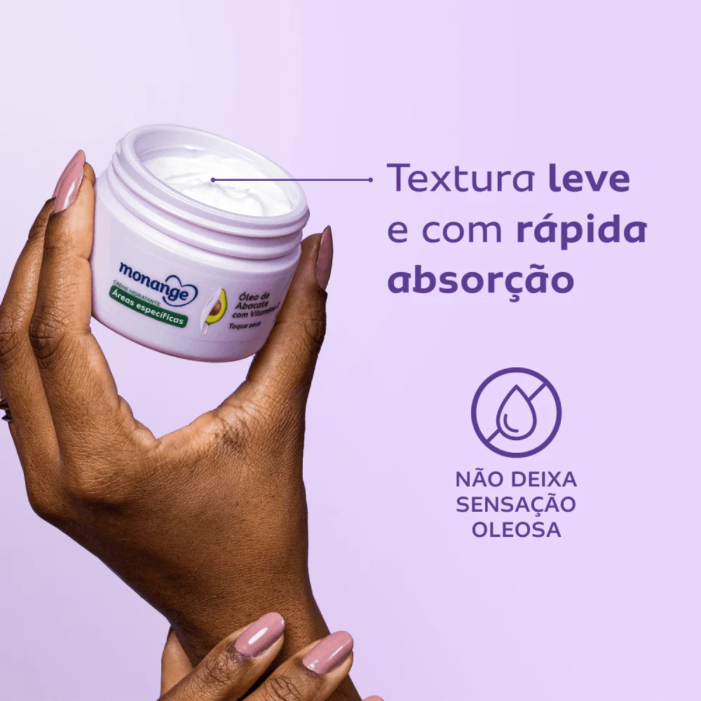 Creme Hidratante Monange Áreas Específicas Toque Seco com Óleo de Abacate e Vitamina E 50g