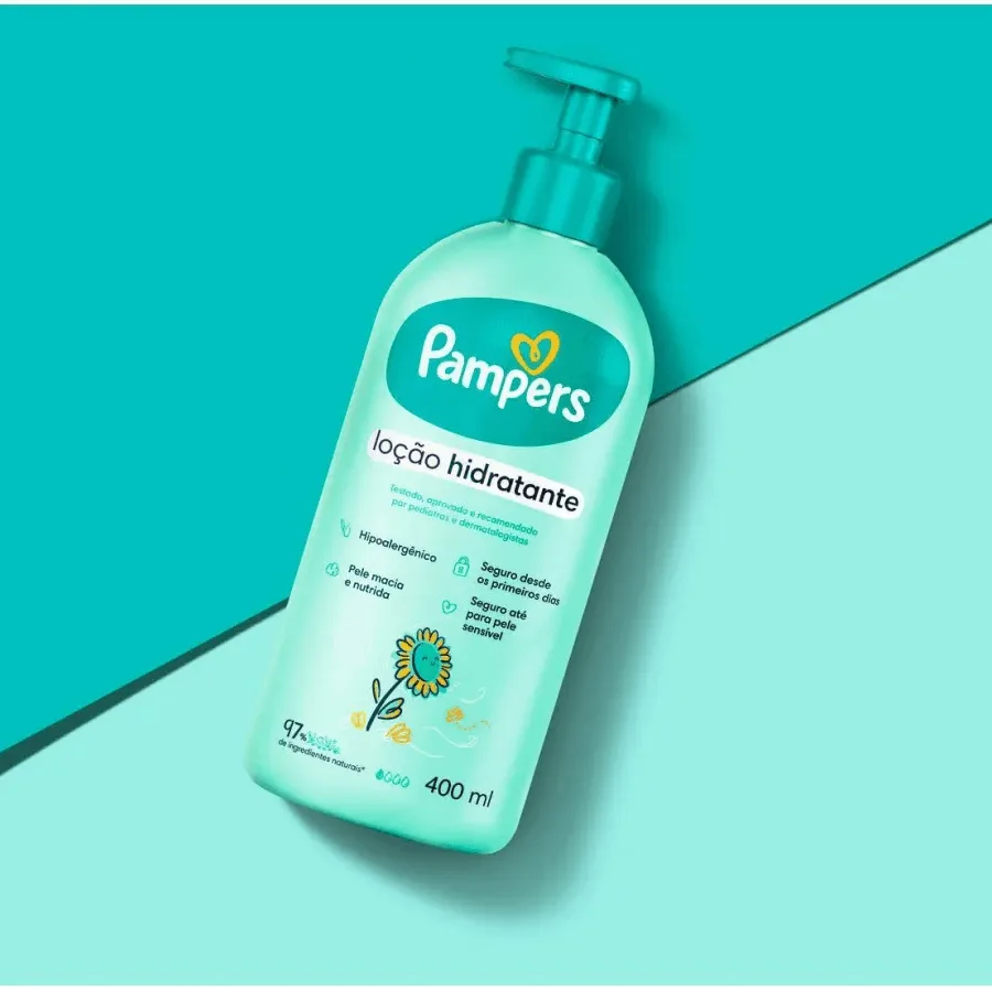 Loção Hidratante Infantil Pampers Bebê Girassol Hipoalergênica 400ml