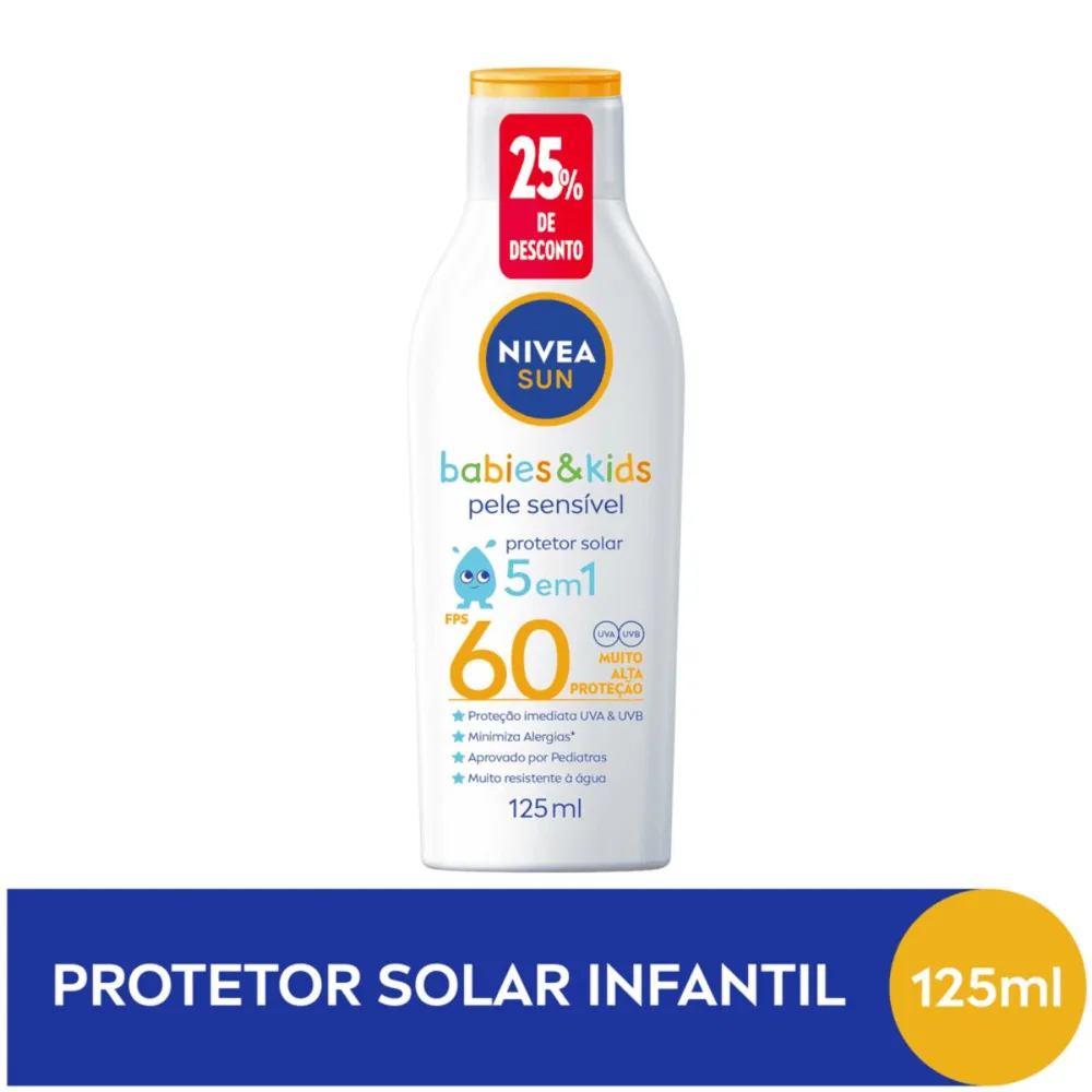 Protetor Solar Nivea Sun Babies & Kids Fps60 125ml