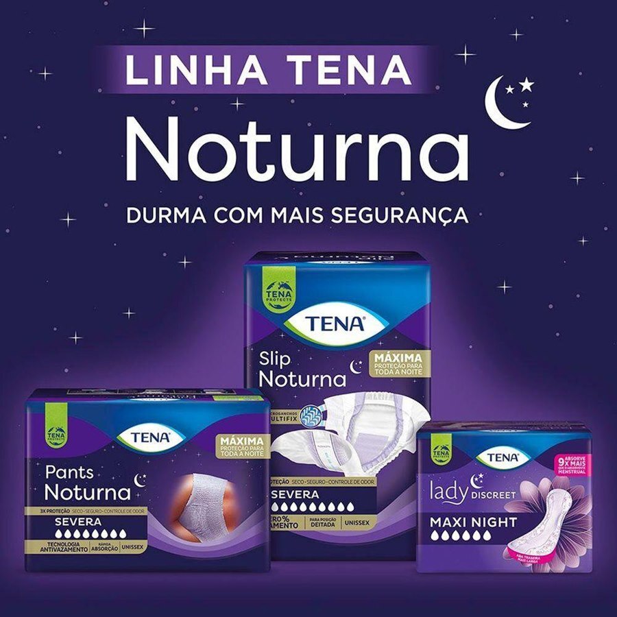 Fralda Geriátrica Unissex Tena Slip Noturna Eg - 16 Unidades