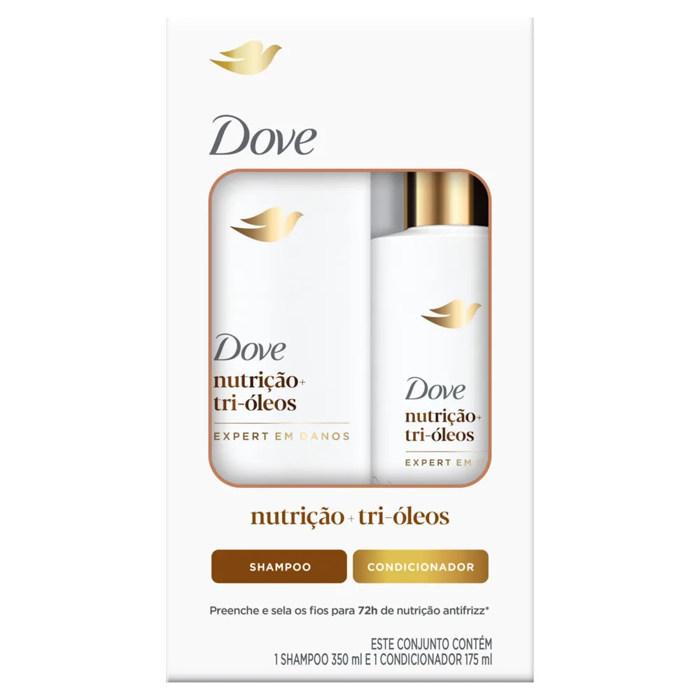Kit Dove Nutrição + Tri-Óleos Shampoo 350ml + Condicionador 175ml
