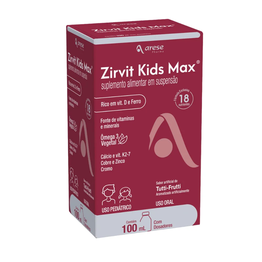 Zirvit Kids Max Sabor Tutti-Frutti Suspensão Oral 100ml + Dosadores