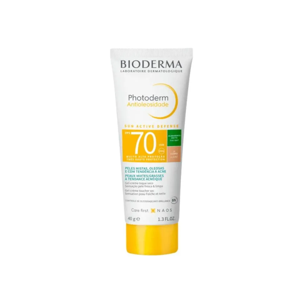 Protetor Solar Facial Bioderma Photoderm Antioleosidade FPS70 Cor 2.0 40g