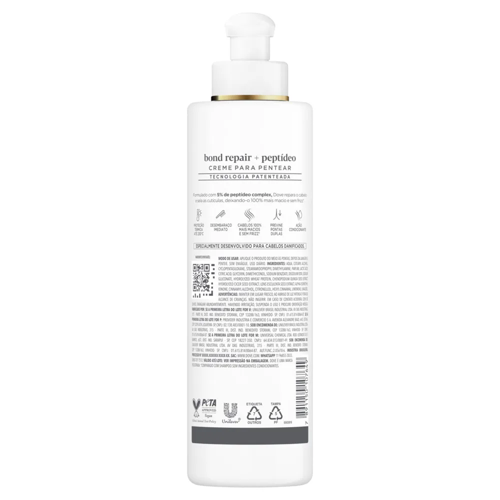 Creme Para Pentear Dove Bond Repair + Peptídeo Bio P 240ml