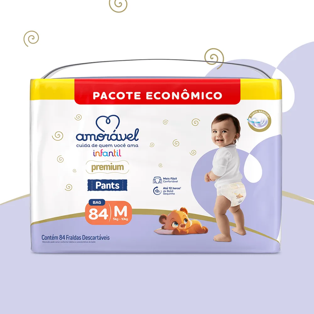 Fralda Amorável Pants Ultrapack M 84 Unidades