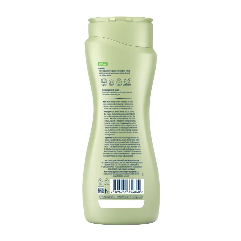 Hidratante Monange Regenerador Detox Creatina 400ml