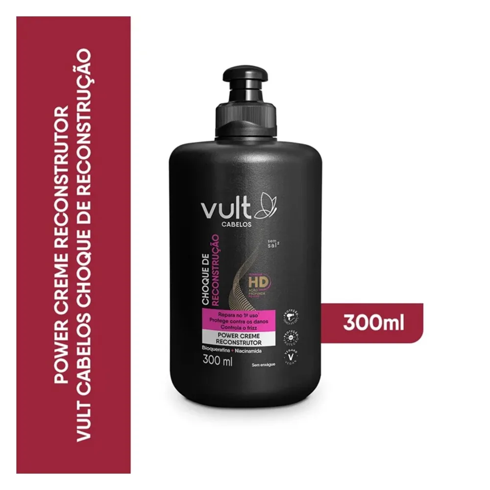Creme de Pentear Vult Choque de Reconstrução  Reconstrutor Power 300ml