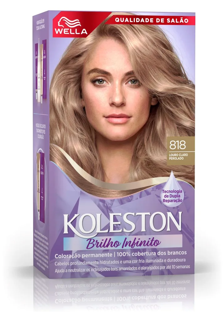 Tintura Koleston Wella 818 Louro Claro Perolado