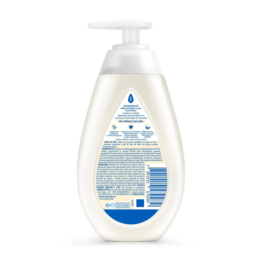 Sabonete Líquido Infantil Johnson's Baby Recém-Nascido 200ml