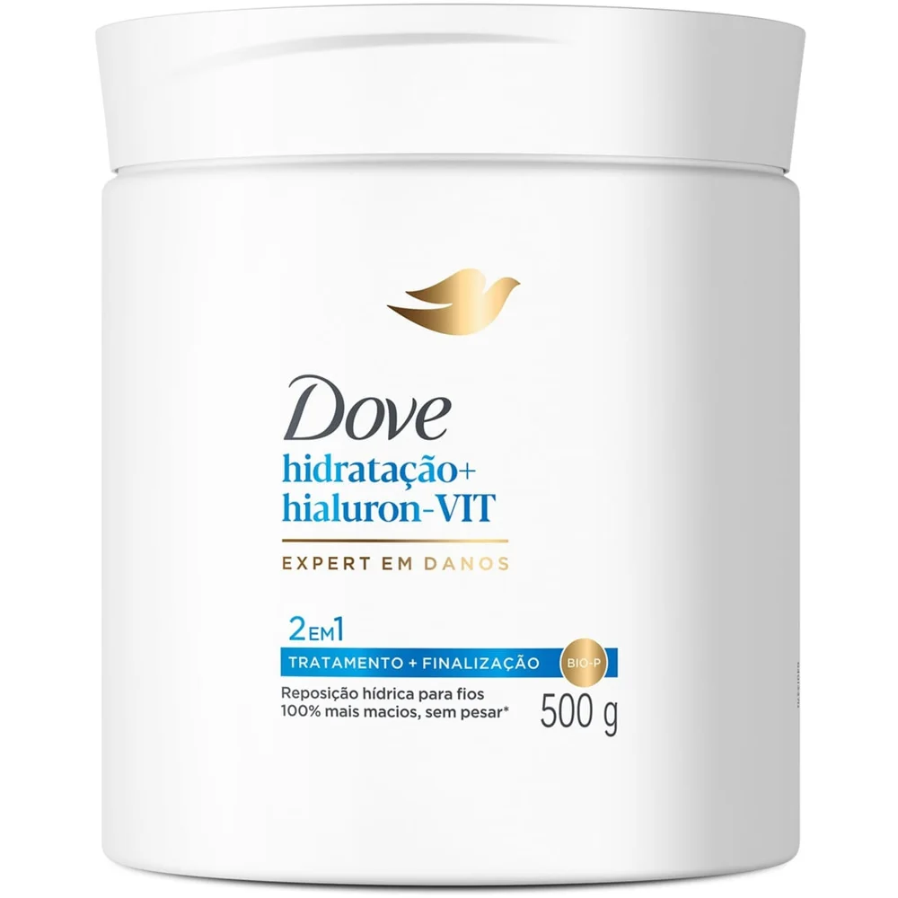 Máscara Dove 2 Em 1 Hidratação + Hialuron-Vit 500g