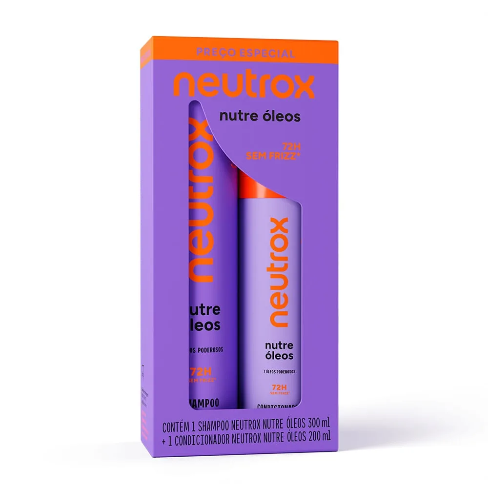 Kit Shampoo Neutrox Nutre Óleos 300ml 1 Unidade + Condicionador Neutrox Nutre Óleos 200ml 1 Unidade
