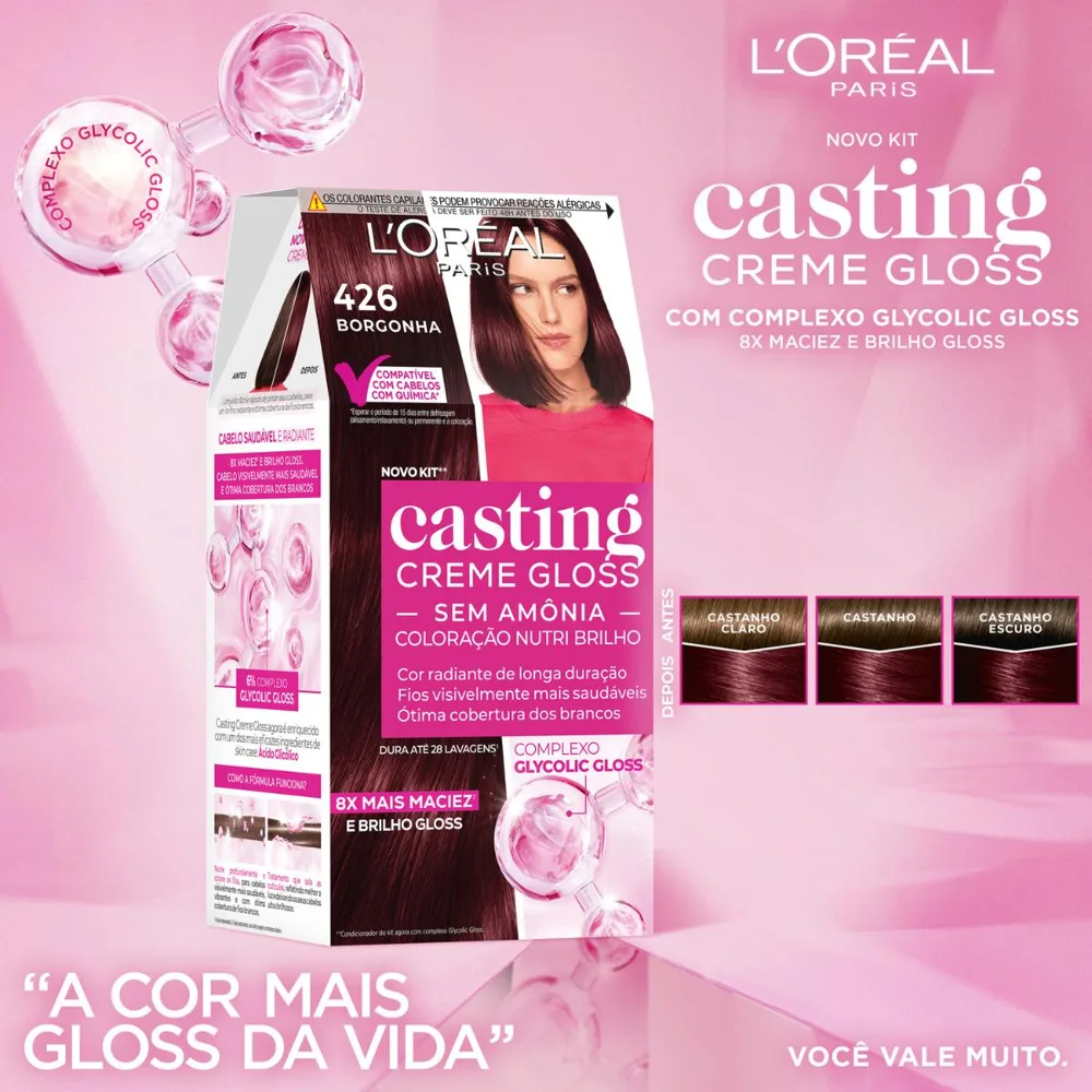 Tinta De cabelo Casting Creme Gloss De l’oréal paris 426 borgonha 246g