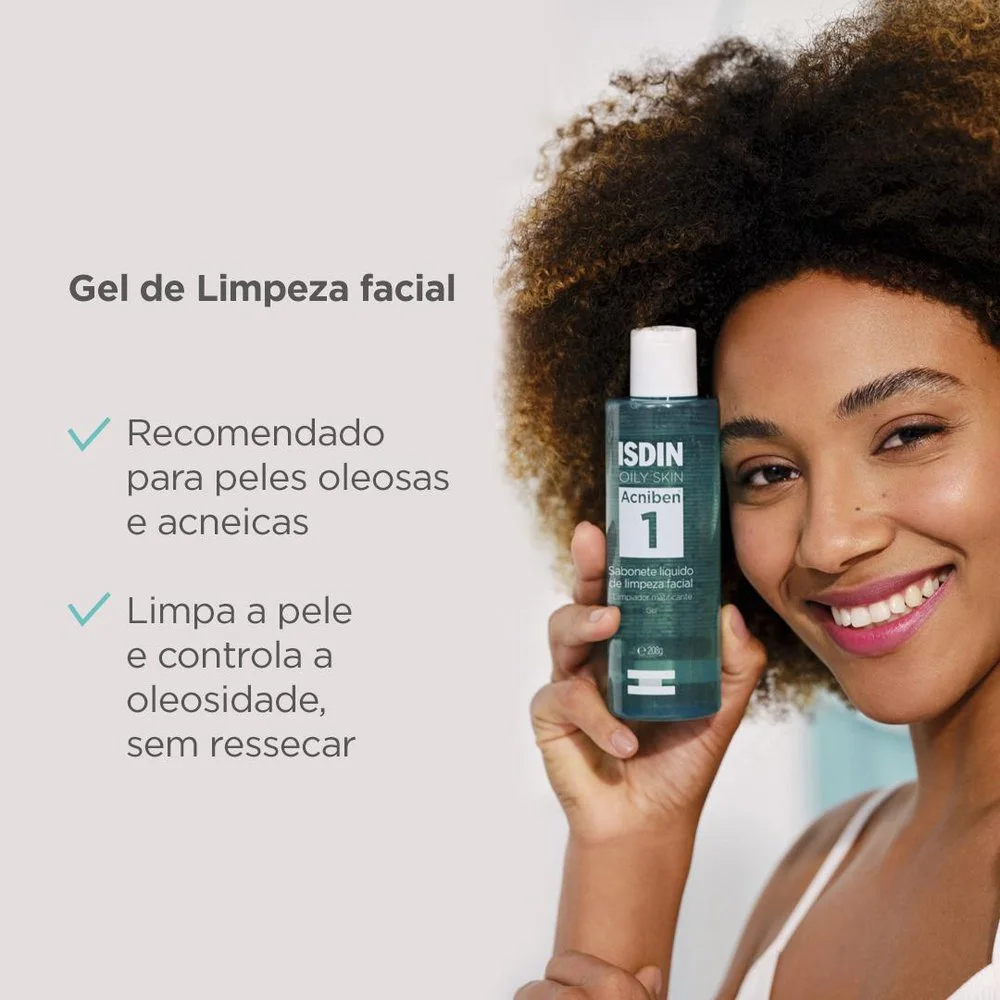Sabonete Líquido Facial ISDIN Acniben Pele Oleosa e Acneica 208g