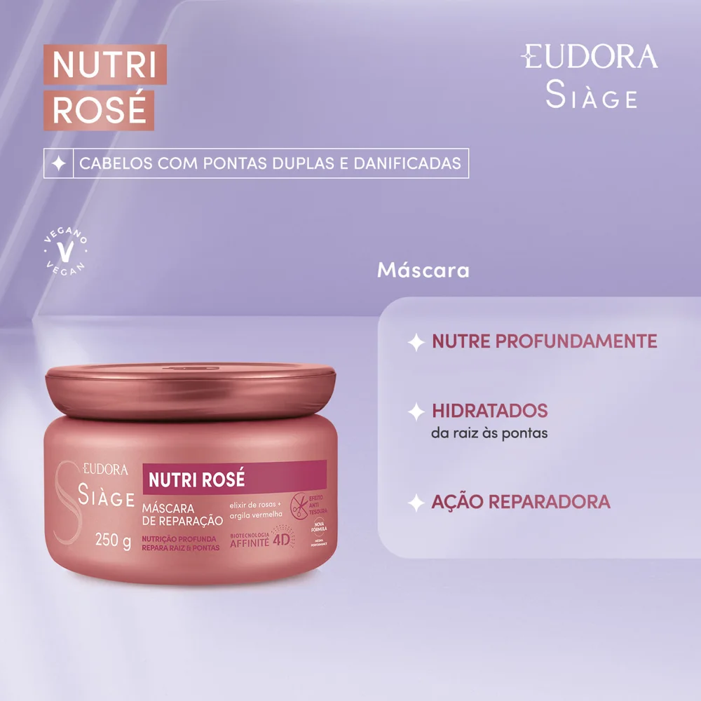 Máscara Capilar Eudora Siàge Nutri Rosé 250g
