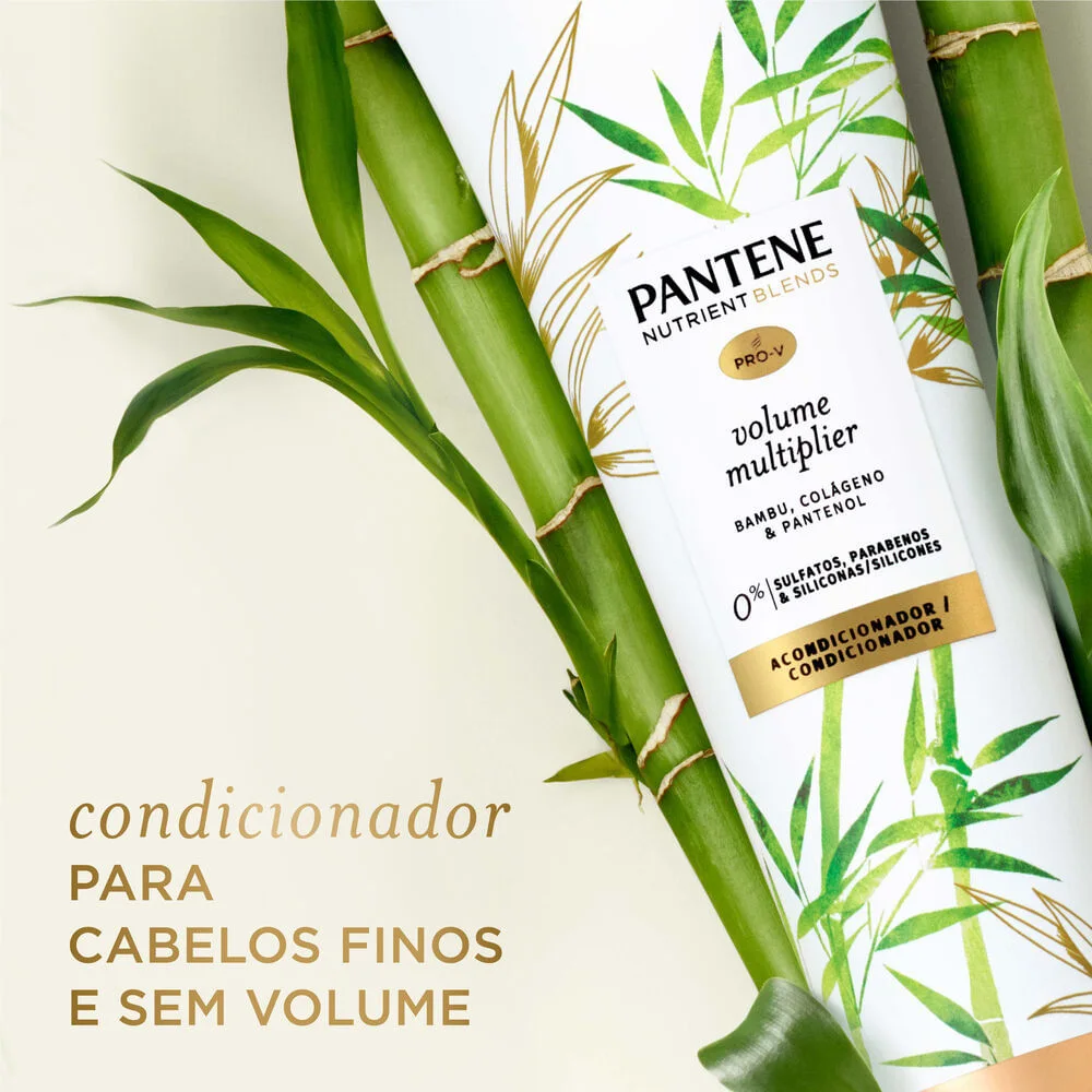 Condicionador Pantene Nutrient Blends Multiplicador De Volume Com Bambu, Colágeno E Pantenol  235ml