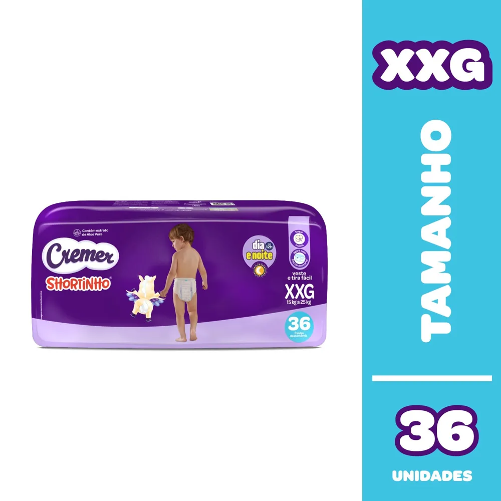 Fralda Cremer Shortinho Dia E Noite Xxg 36 Unidades