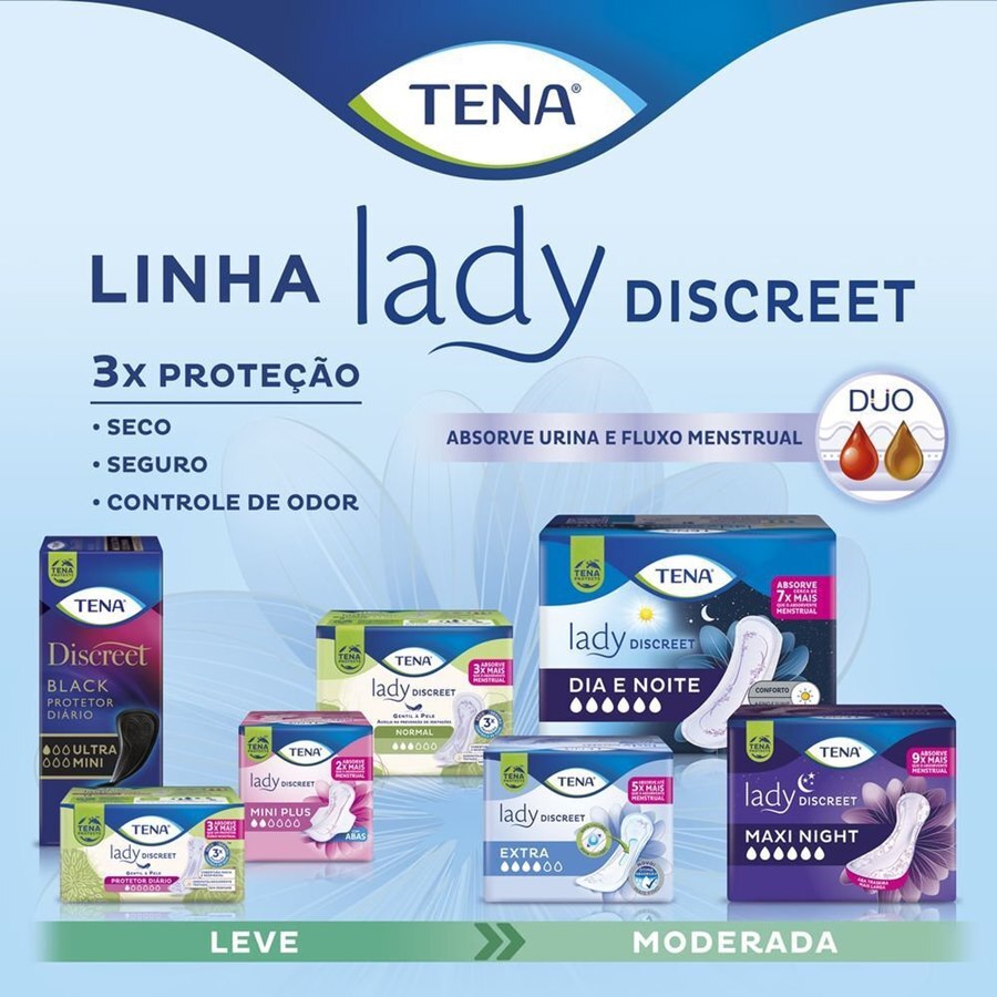 Absorvente Para Incontinência Urinária Tena Lady Discreet Maxi Night - 14 Unidades