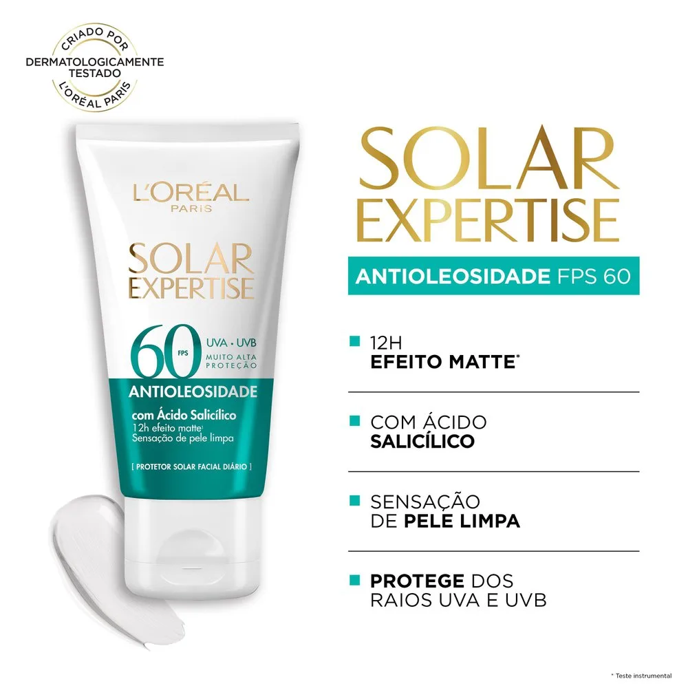 Protetor Solar Facial Solar Expertise Antioleosidade FPS60 40g