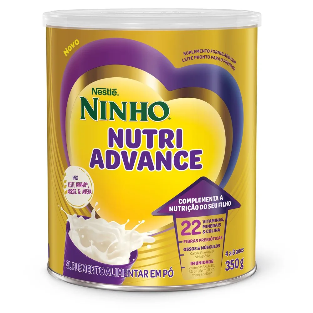 Suplemento Alimentar Infantil Ninho Nutriadvance de 4 a 8 anos Sabor Baunilha 350g