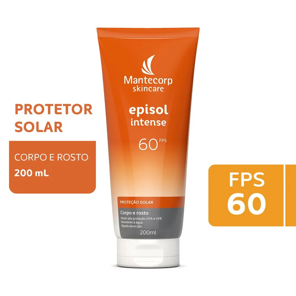 Protetor Solar Episol Intense FPS60 Rosto e Corpo 200ml