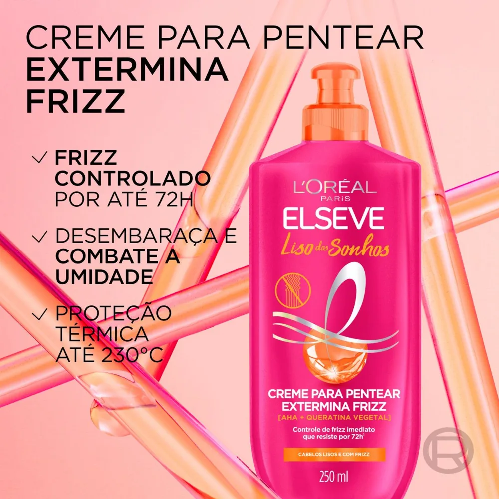 Creme de Pentear Elseve Liso dos Sonhos Extermina Frizz 250ml