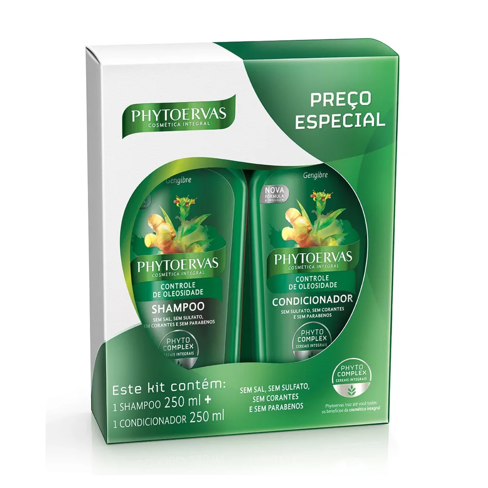 Kit Shampoo Phytoervas Controle de Oleosidade 250ml 1 Uni + Condicionador Phytoervas Controle de Oleosidade 250ml 1 Uni