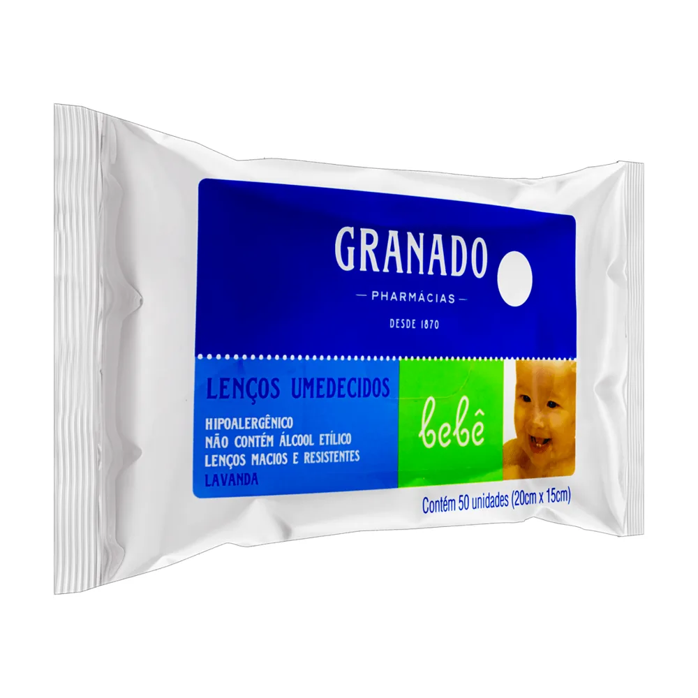 Lenços Umedecidos Granado Bebê Lavanda 50 Unidades