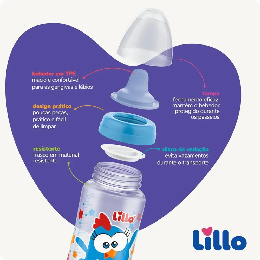 Copo Lillo Galinha Pintadinha Bico Macio 12+ Meses 300ml