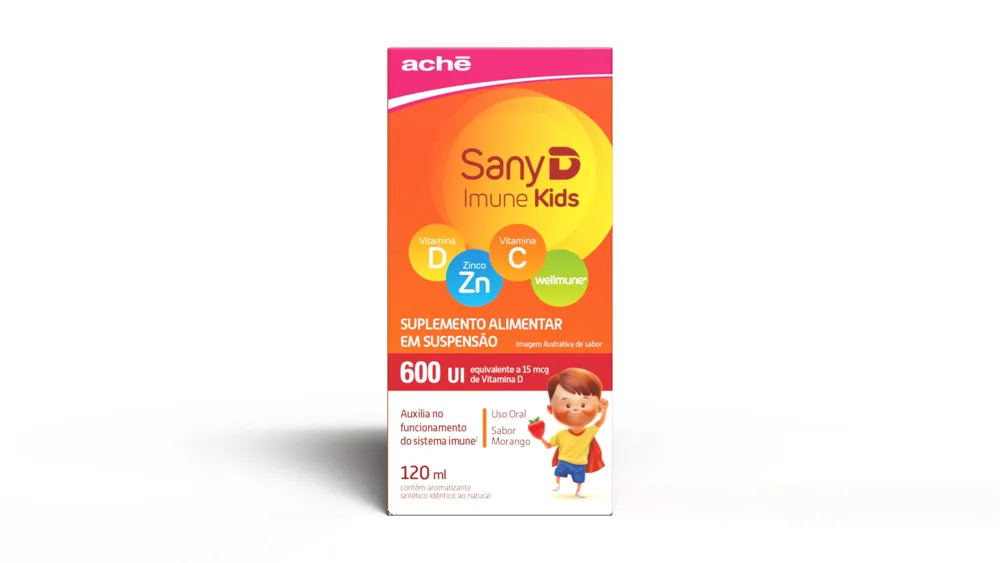 Sany D Imune Kids Sabor Morango Zero Açúcar Suspensão Oral 120ml