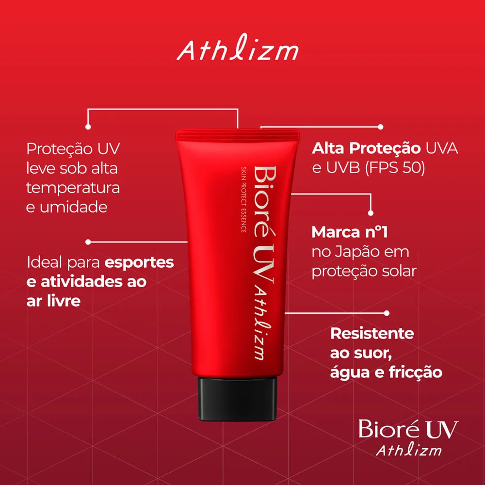 Protetor Solar Facial Bioré UV Athlizm Essence FPS50+ Resistente à Água 70g