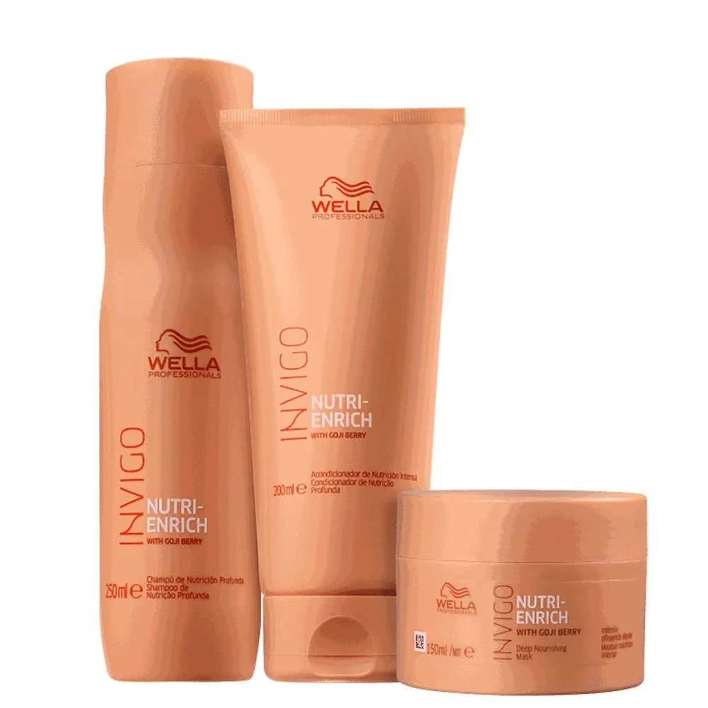 Kit Wella Nutri-Enrich - Shampoo 250ml + Condicionador 200ml + Máscara 150ml