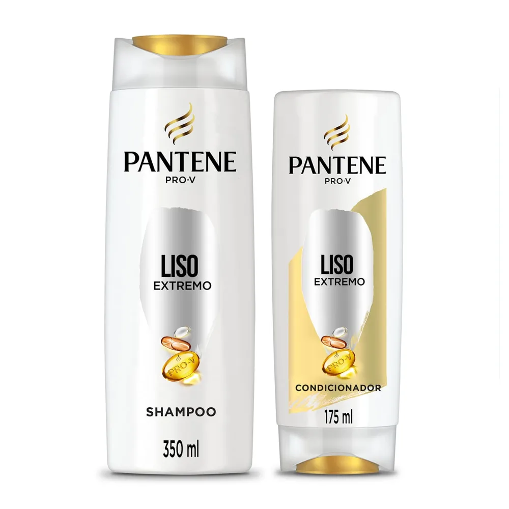 Kit Shampoo Pantene Pro-V Liso Extremo 350ml 1 Unidade + Condicionador Pantene Pro-V Liso Extremo 175ml 1 Unidade