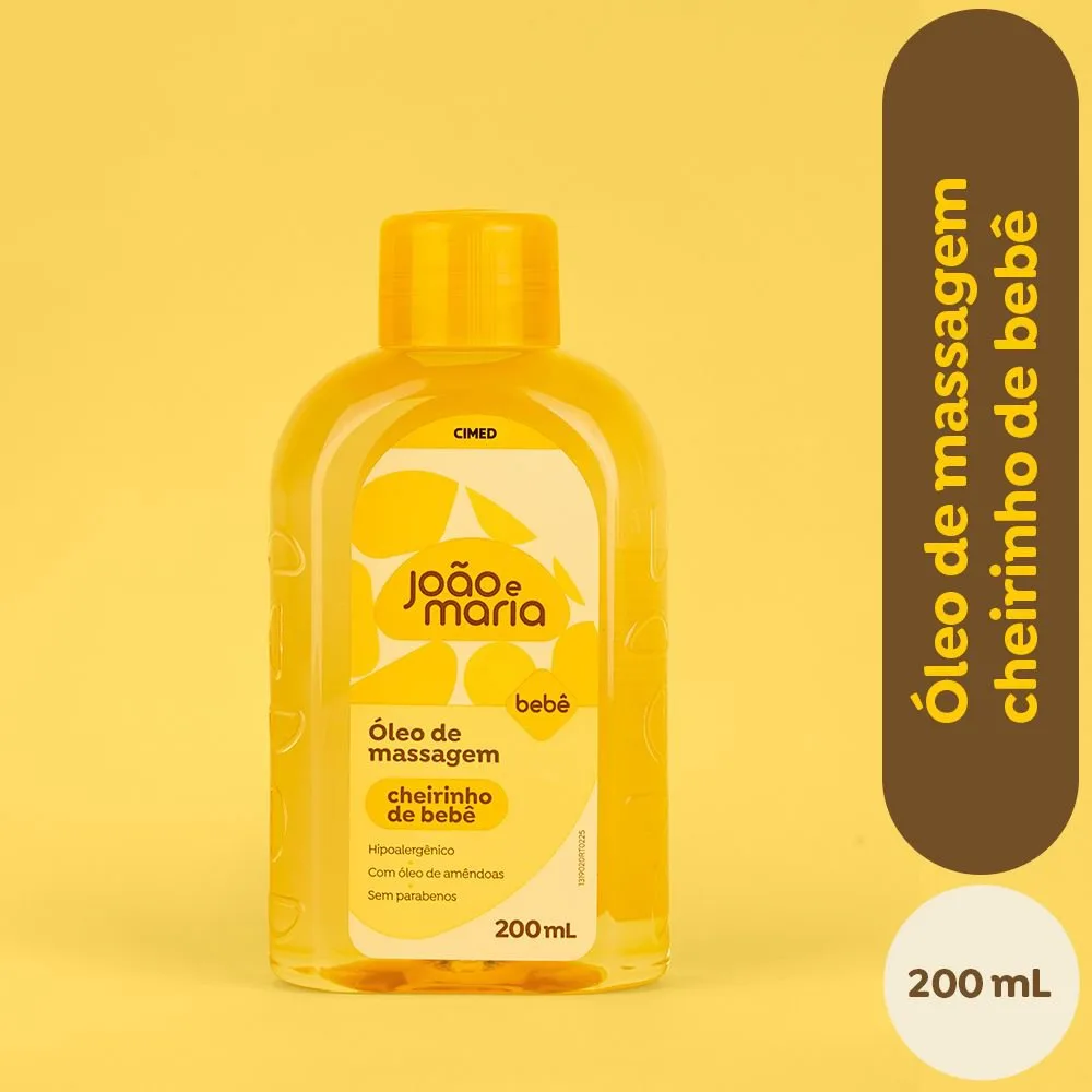 Óleo De Massagem João E Maria Cheirinho De Bebê Com Óleo De Amêndoas 200ml