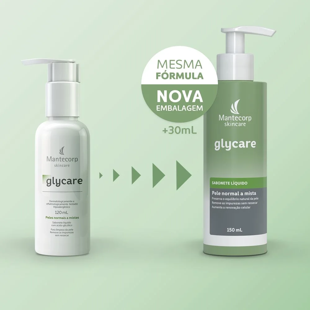 Sabonete Líquido Facial Mantecorp Skincare Glycare Ácido Glicólico 150ml