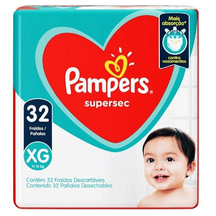 Fralda Pampers Supersec Xg - 32 Unidades